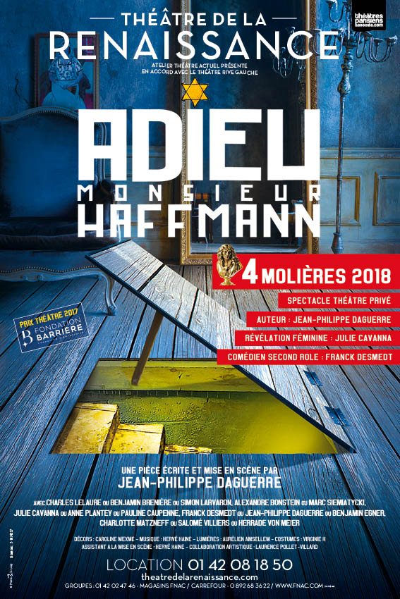 ADIEU MONSIEUR HAFFMANN - Actuellement au cinéma !  ADIEU MONSIEUR HAFFMANN  séduit la presse ! Découvrez sans plus attendre l'adaptation au cinéma de  la pièce de théâtre de Jean-Philippe Daguerre par